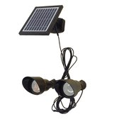 Solar LED wandspot buiten 'Heads' - Complete set met twee spots en los solarpaneel - Op zonne-energie