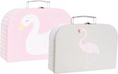 Jabadabado Kofferset (zwaan/flamingo)