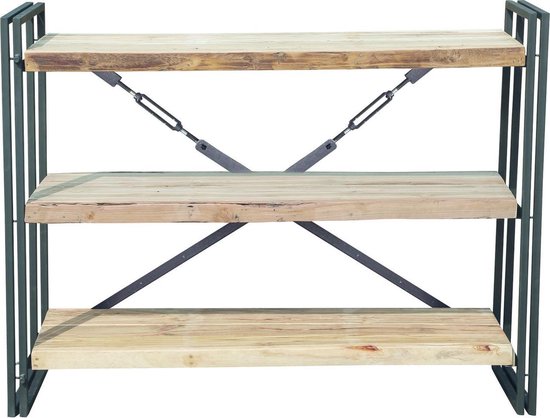 ontmoeten decaan Slink Industriële boekenkast van hout en staal - Industriële kast - 130 cm |  bol.com