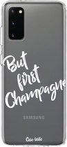 Casetastic Samsung Galaxy S20 4G/5G Hoesje - Softcover Hoesje met Design - But First Champagne Print