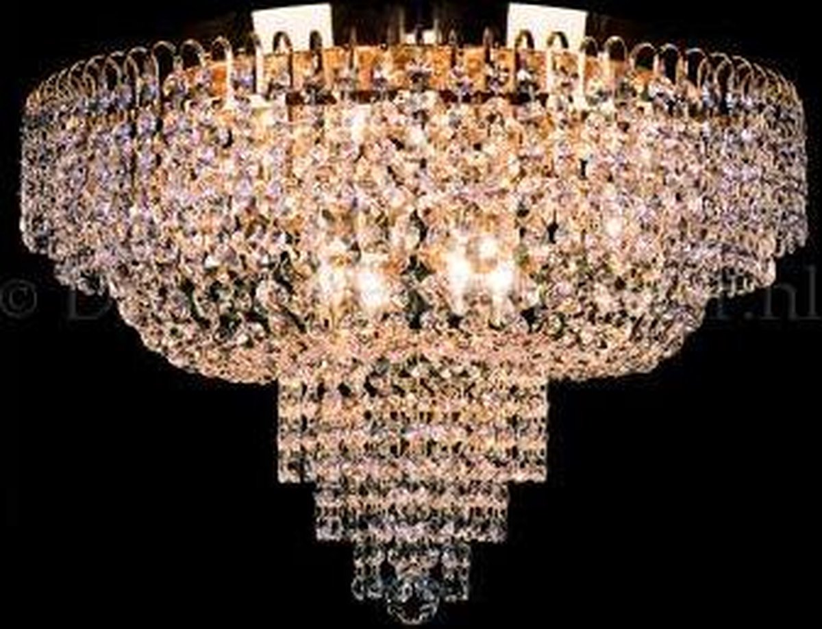 Plafondlamp Salle 8 Lichts (Kristal/Goud) - Ø60cm