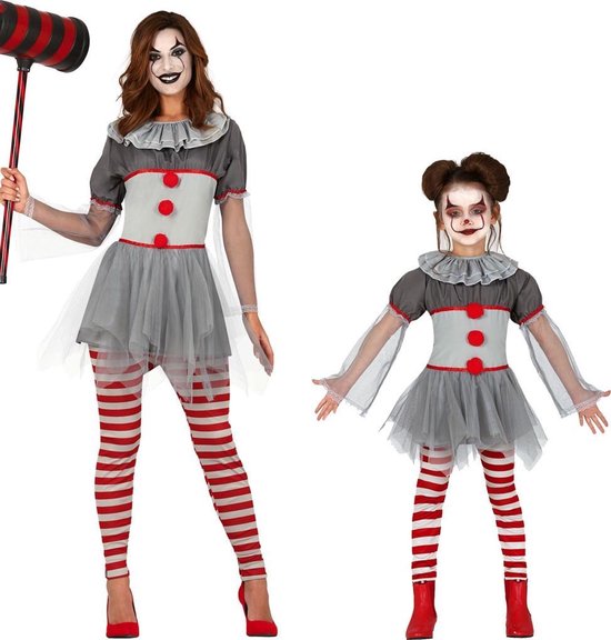 Fiestas Guirca - Bad Clown Girl (3-4 jaar) - Carnaval Kostuum voor kinderen - Carnaval - Halloween kostuum meisjes