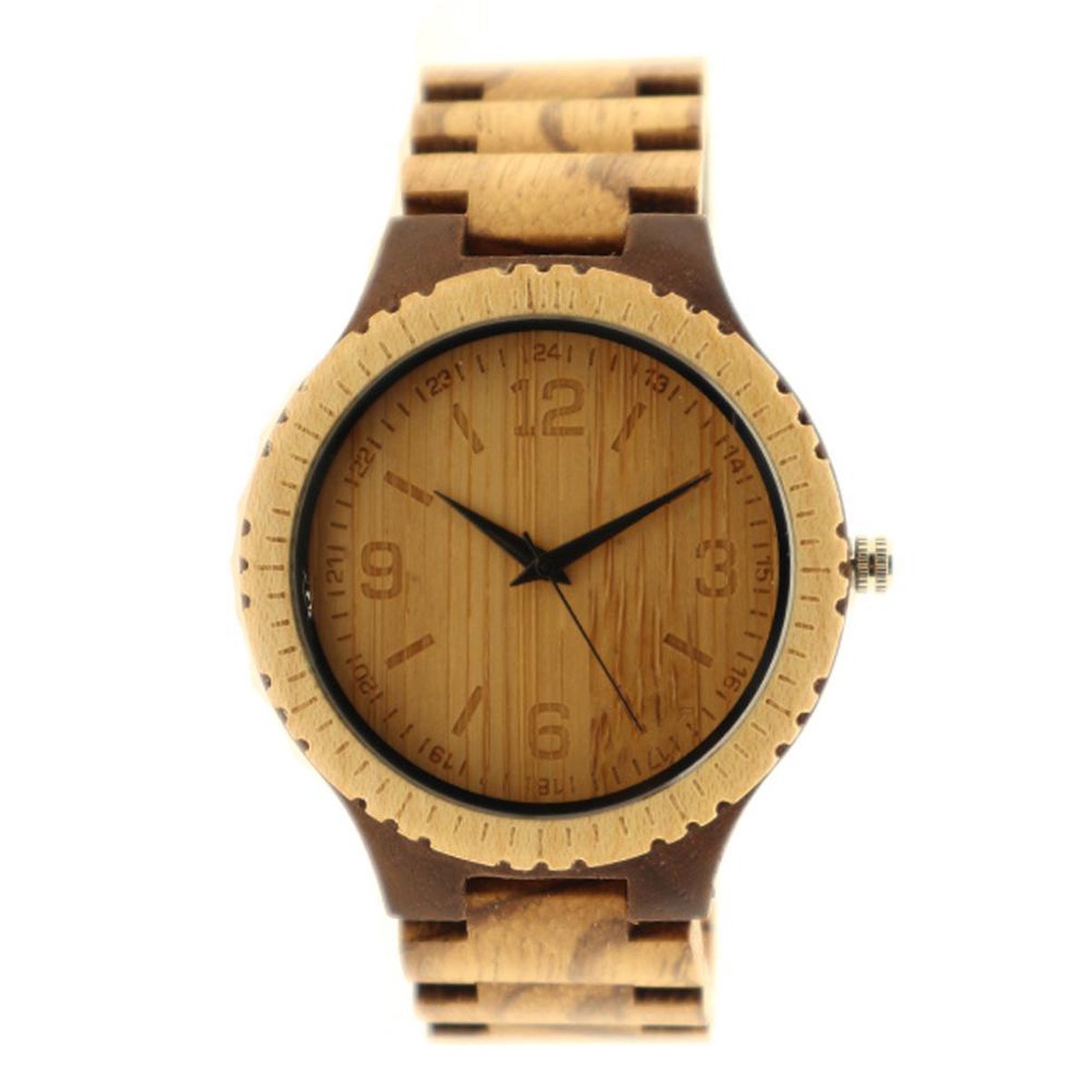 IntenZ bamboe houten horloge Heren Dames Olijfhout