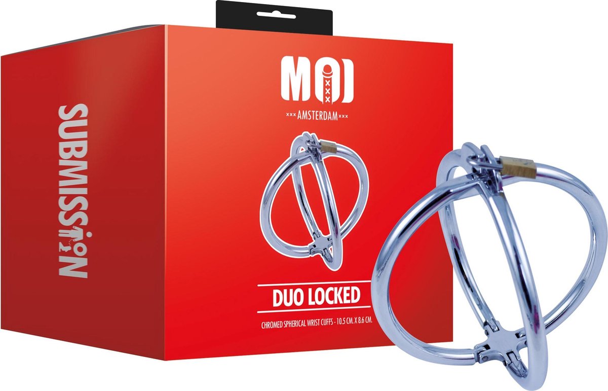 Moi - Duo Locked - Verchroomde bolvormige polsboeien - RVS - Zilver