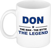 Naam cadeau Don - The man, The myth the legend koffie mok / beker 300 ml - naam/namen mokken - Cadeau voor o.a verjaardag/ vaderdag/ pensioen/ geslaagd/ bedankt
