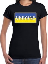 Oekraine / Ukraine landen t-shirt zwart dames 2XL