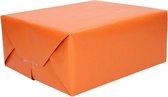 2x stuks rollen Kraft inpakpapier donker oranje - 200 x 70 cm - cadeaupapier / kadopapier / inpakpapier