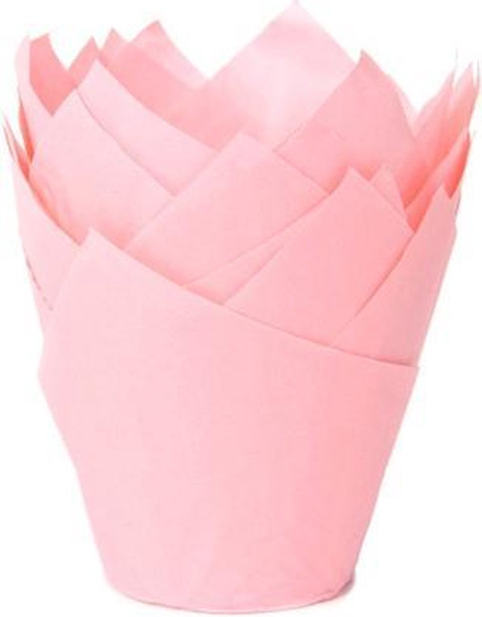 House of Marie Tulip Baking Cups - Baby Pink pk/36