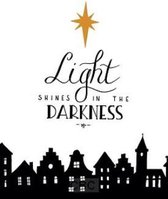 Kaart - A6 - 10x15cm - Met envelop - Light shines in the darkness - Christelijke kaart - Majestic Ally - 12 stuks