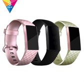 YONO Bandjes 3-pack – Fitbit Charge 3 en 4 – Rose Gold/Zwart/Goud – Small