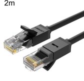 By Qubix internetkabel - 2m UGREEN CAT6 Rond Ethernet netwerk kabel (1000Mbps) - Zwart - RJ45 - UTP kabel