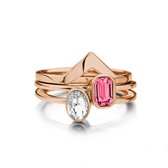 Melano Twisted Like I do ringen set - rosekleurig - dames - maat 52