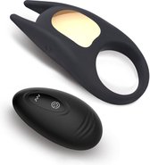 Cockring pour couples - Étanche avec télécommande - Rechargeable avec 10 positions - Zwart - 32mm