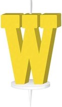 Haza Original Letterkaars ''w'' Met Houder 4 Cm Wax Geel