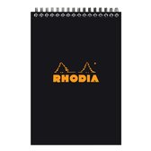Rhodia Classic notitieblok A7 – Ruitjes bedrukt & zwarte kaft