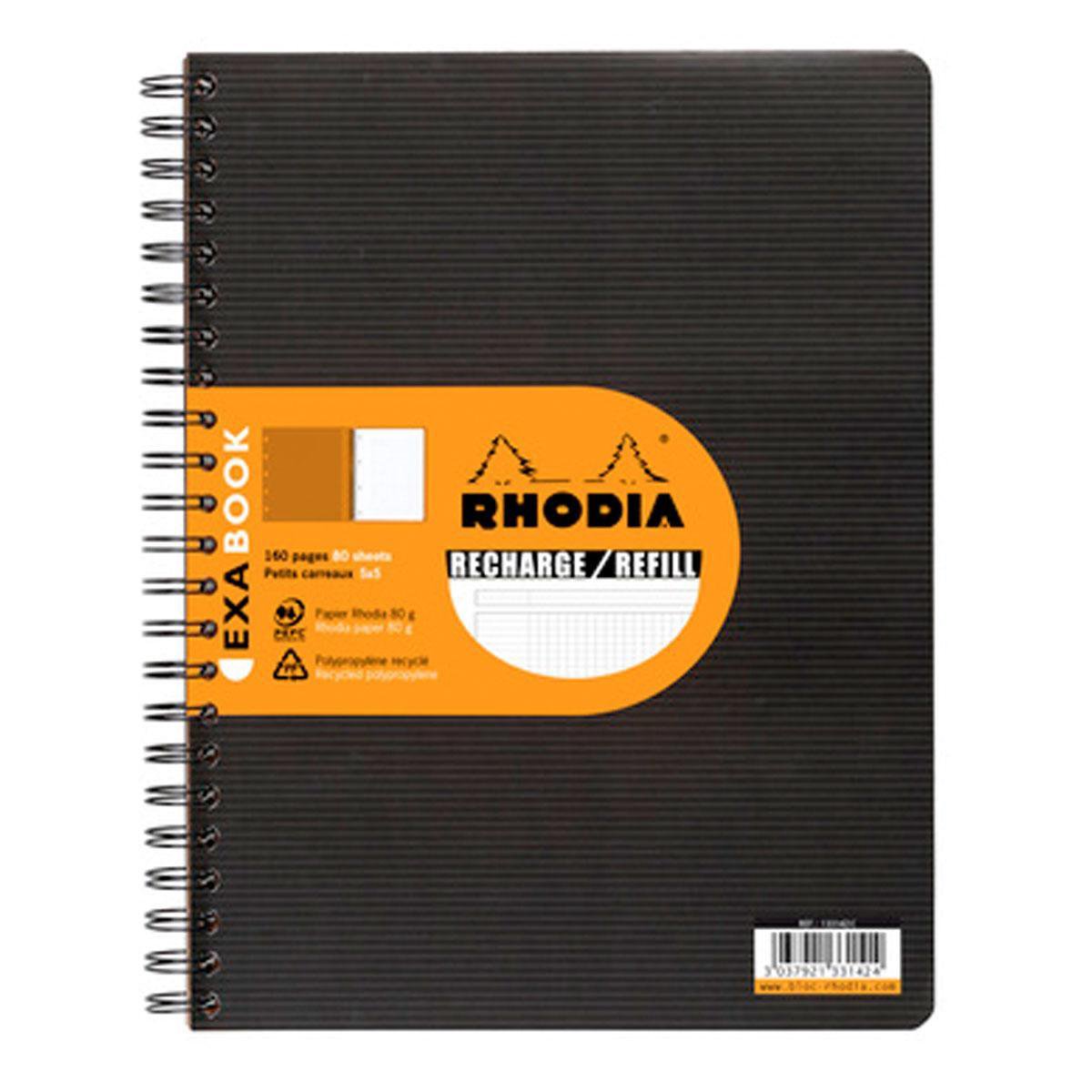Rhodia ExaBook Refill – A4+ Zwart geruit