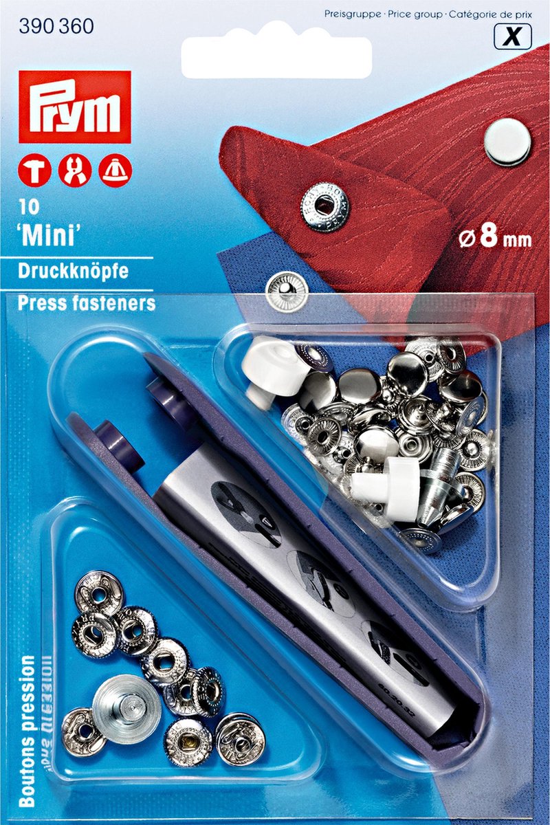 Prym naaivrijdrukknoop mini 8 mm 10 stuks - Prym