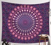 Mandala kleed - tafelkleed - 95 x 75 cm - wandkleed - Paars / Roze