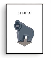 Postercity - Design Canvas Poster Pixel Gorilla / Jungle Dieren / Kinderkamer / Dieren Poster / Babykamer - Kinderposter / Babyshower Cadeau / Muurdecoratie / 40 x 30cm / A3