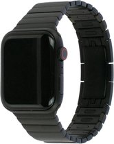 Schakelarmband compatibel met Apple Watch 41/40/38, Zwart, met verstelknop