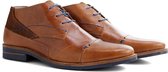 NoGRZ F.L.Wright - Hoge leren veterschoen heren - Cognac - Maat 43