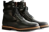 Travelin Nordfold Heren - Leren veterschoenen - Wol gevoerd - Zwart Leer - Maat 40