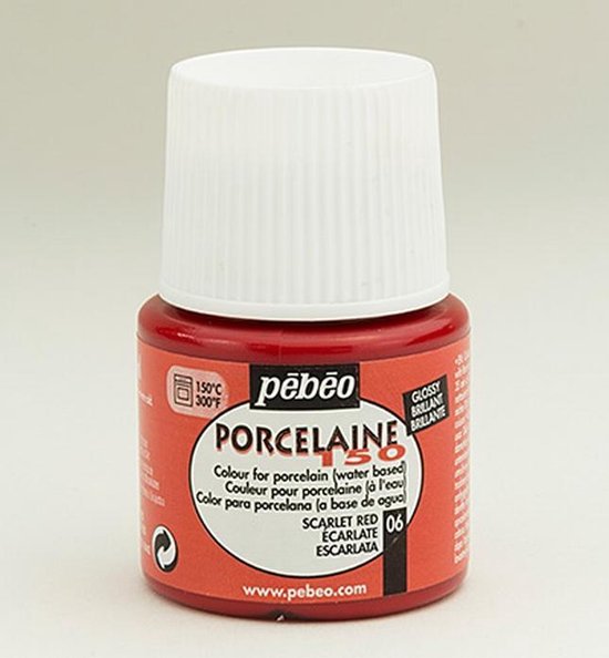 Foto: Porseleinverf 06 scarlet red pebeo 45ml