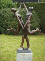 Tuinbeeld - bronzen beeld - Modern danspaar - 135 cm hoog
