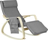 Simpletrade Rocking Chair - Chaise longue - Repose - pieds réglable - Housse amovible - 56x90x80 cm