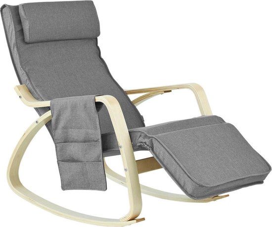 Simpletrade Schommelstoel - Ligstoel - Verstelbaar voetensteun - Afneembare hoes - 56x90x80 cm