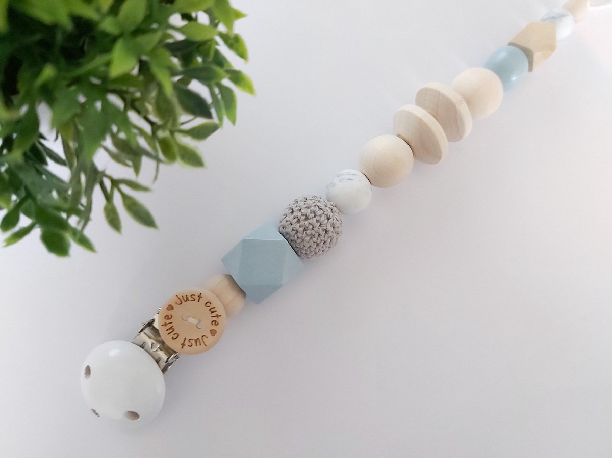 Speenkoord - Just Cute - blauw - jongen - kraamcadeau - Naud Speenkoord - Just Cute - blauw - jongen - kraamcadeau - Naud