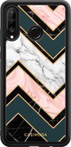 Huawei P30 Lite hoesje - Marmer triangles