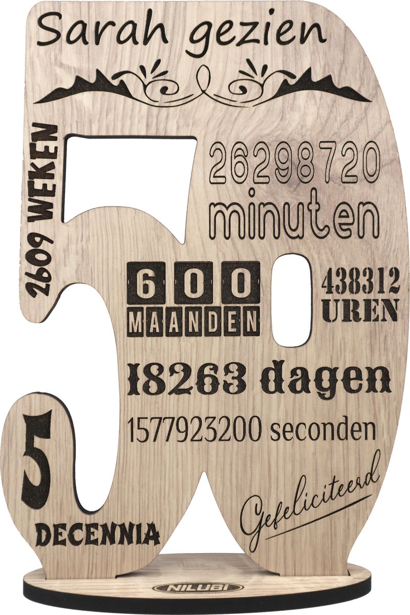 SARAH GEZIEN - houten verjaardagskaart - kaart van hout - wenskaart om  iemand te... | bol.com