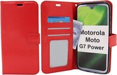Motorola Moto G7 Power - Bookcase Rood - portemonee hoesje