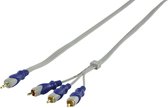 HQ, Standard 3.5mm Stero Male 4Pin - 3x RCA Male Kabel 1,5m