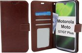 Motorola Moto G7 - Bookcase Bruin - portemonee hoesje