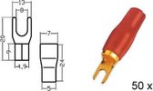 Kabelvork geisoleerd VERGULD rood 10mm - 7AWG diam 8.5mm