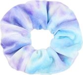 Marble/Tie-dye velvet scrunchie/haarwokkel, pastel paars & blauw