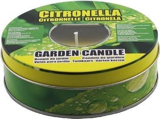 1x stuks anti muggen Citronella kaars in blik - Geurkaarsen citrus geur - Windproof Anti-muggen kaarsen