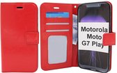 Motorola Moto G7 Play - Bookcase Rood - portemonee hoesje