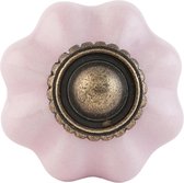 Poignée de porte | Ø 3 cm | Rose | Céramique | Fleur | Clayre & Eef | 63505