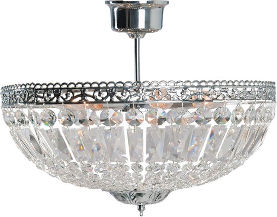 LumiLamp Lampe de plafond en cristal Ø 47x38 cm Transparent Fer Verre Plafonnier