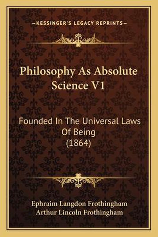 Philosophy as Absolute Science V1, Onbekend | 9781167022012 | Boeken | bol