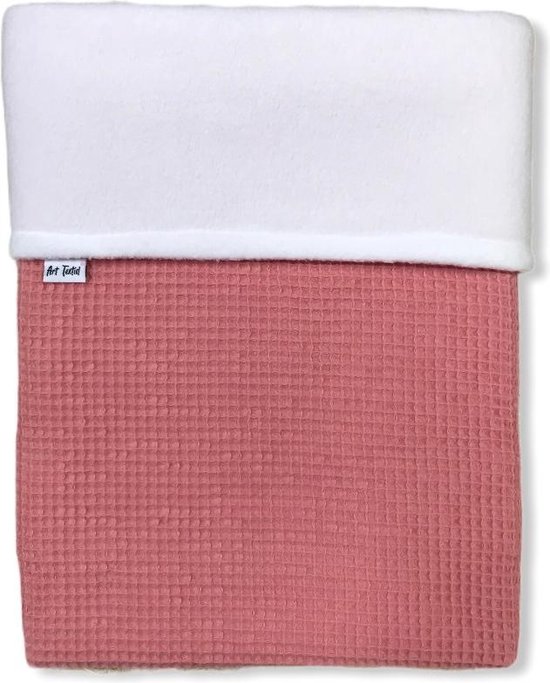 Textiel - Wiegdeken - Wafel - Fleece - Roze/Wit | bol.com