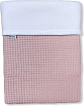 Art Textiel - Wiegdeken - Wafel - Fleece - Licht Roze/Wit