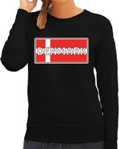 Denemarken / Denmark landen sweater zwart dames -  Denemarken landen sweater / kleding - EK / WK / Olympische spelen outfit L