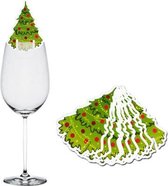 25x Glasmarkers Kerstboom - Glasversiering - Sterk Karton - Glas Marker - Glas Versiering - Kerstdecoratie - Kerstversiering