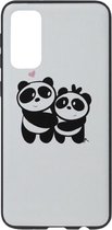 ADEL Siliconen Back Cover Softcase Hoesje voor Samsung Galaxy S20 Ultra - Panda Familie
