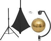 EUROLITE Discobal set met motor - discobol - spiegelbol -  50cm goud met statief en statiefhoes zwart
