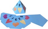 Presentdoosje Pyramide doosje vijfhoek "Liefs" blauw: 11,5 x 8cm (10 stuks)